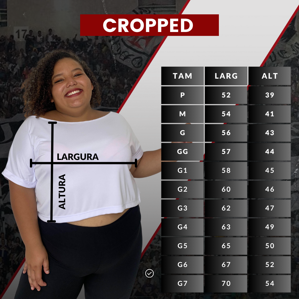 Guia de Tamanho blusa feminina vasco da gama